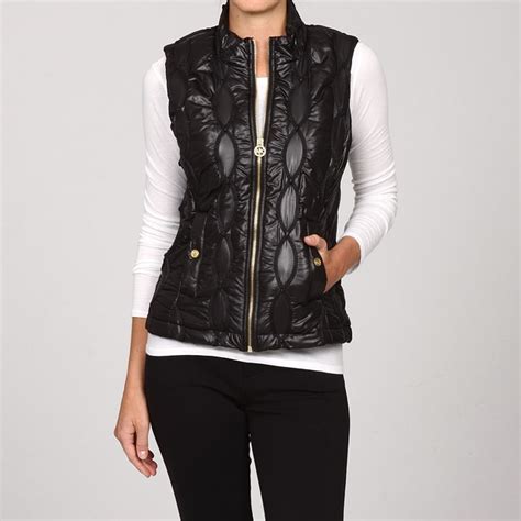 michael michael kors womens black puffer vest|Michael Kors puffer vest women's.